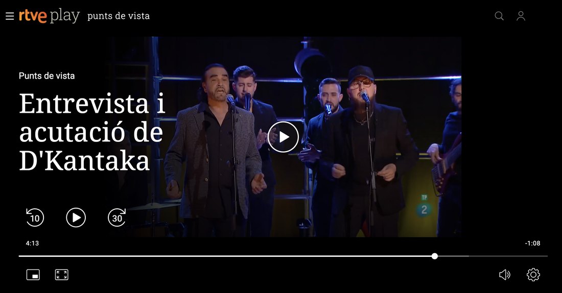 Captura de RTVE Play, programa Punt de vista